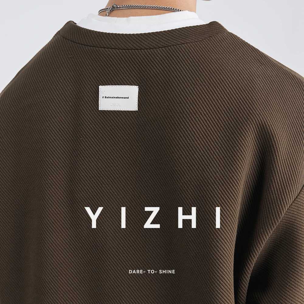 Autumn New Fashion High-end Fake Two-piece Sweatshirt Mens Loose Trendy Pullover Casual Bottoming Shirt Long-sleeved Top Men W251110W251110