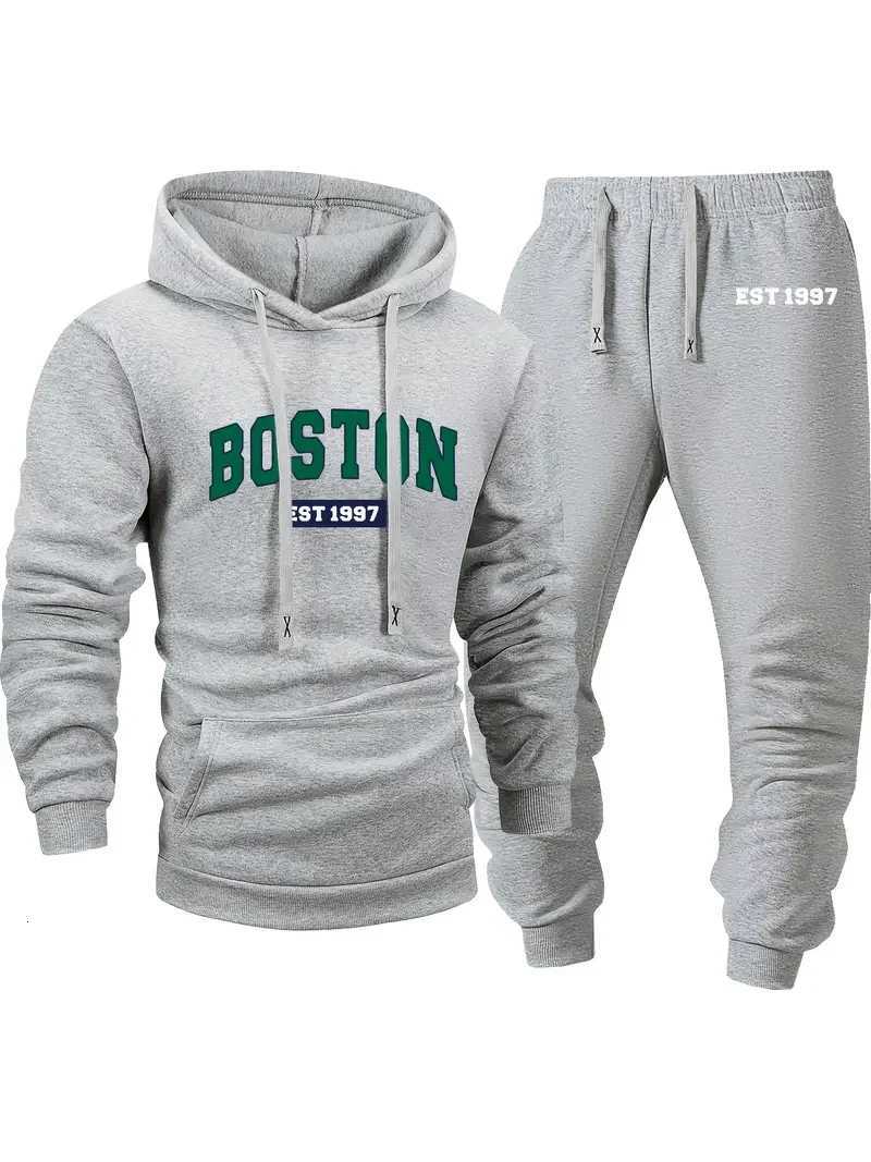 Soft Comfortable Fabric Mens Sportswear Set Fashionable Street Style City Print Autumn Winter Outdoor Fitness Jogging tracksuit W251110