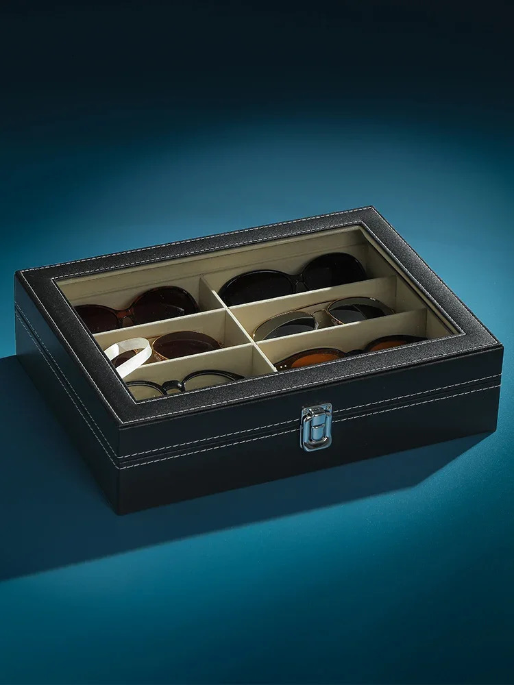 High-end PU Leather Glasses Case Large-capacity Sunglasses Men Sunglasses Women Myopia Glasses Case Jewelry Display Box 250409