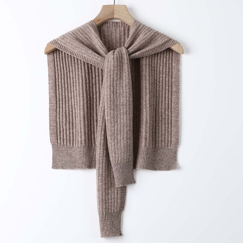 K1072 Spring, autumn and winter 100% wool knitted small shawl outerwear waistcoat pit knotted shoulder women's multifunctional wool scarf