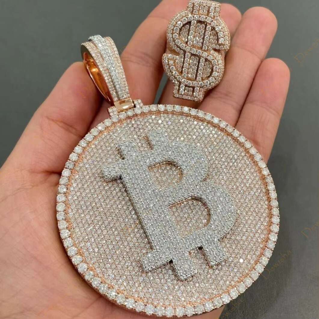 2024 New Fashion Hip Hop Moissanite Iced Out Name OEM Custom Circular Pendant