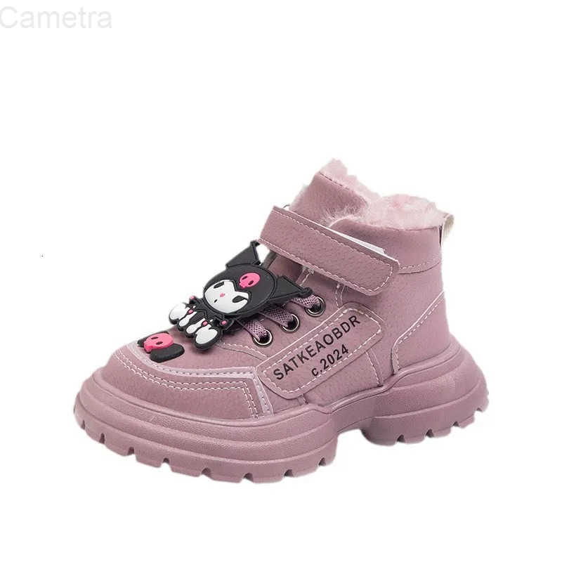 Sanrio Hot Girl Kuromi Kawaii Fashion Comfortable Cotton Shoes Student Winter Thick Sole Cartoon Child Waterproof Snow Boots New H251110