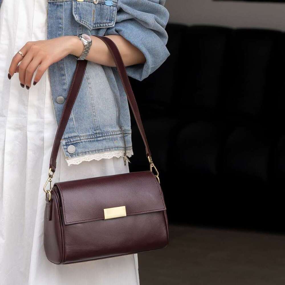 Women S Cross Border Customizable New Genuine Leather Crossbody Top Layer Cowhide Shoulder Commuter Bag High Quality