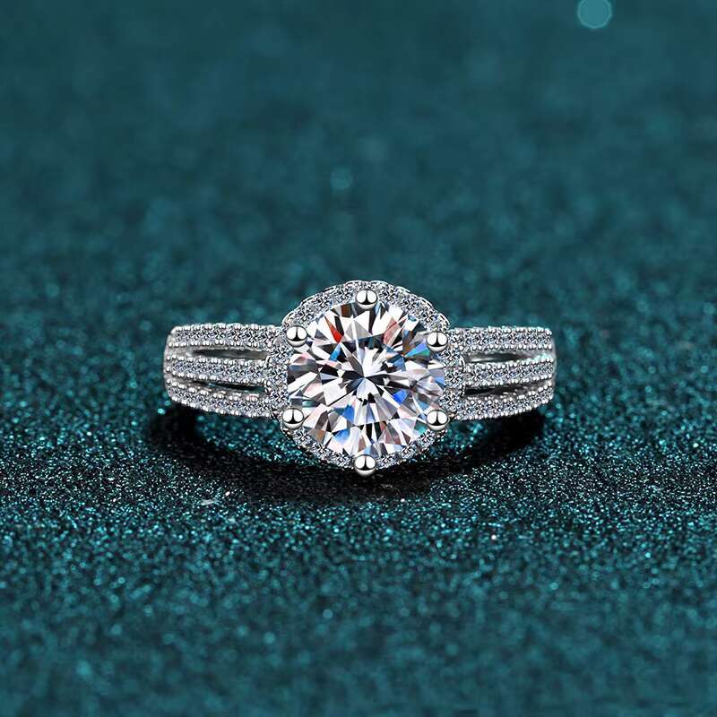 Top Grade Factory 3.0ct Moissanite Fine Jewelry 925 Sterling Silver Moissanite Wedding Ring Women Jewelry