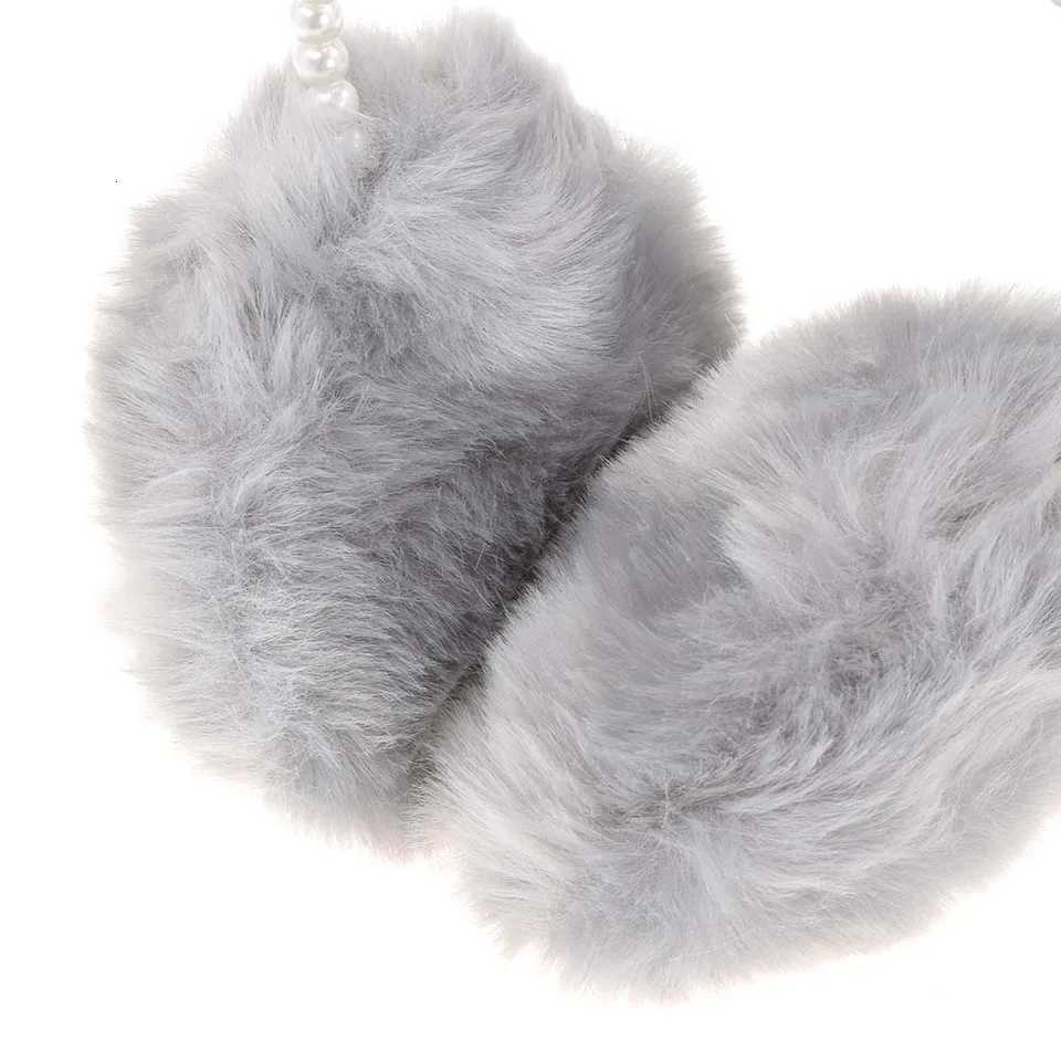 Novelty Pearl Winter Earmuffs Women Fur Earmuff Ear Warmers Girls Imitation Rabbit Plush Warm Ear Muff Ear Hair Accessories W251110