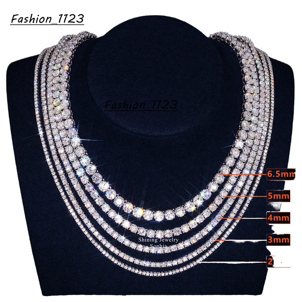 GIGAJEWE Moissanite Tennis Necklace and Bracelet 925 Sterling Silver Plated with 18k White Gold Pass the Diamond test