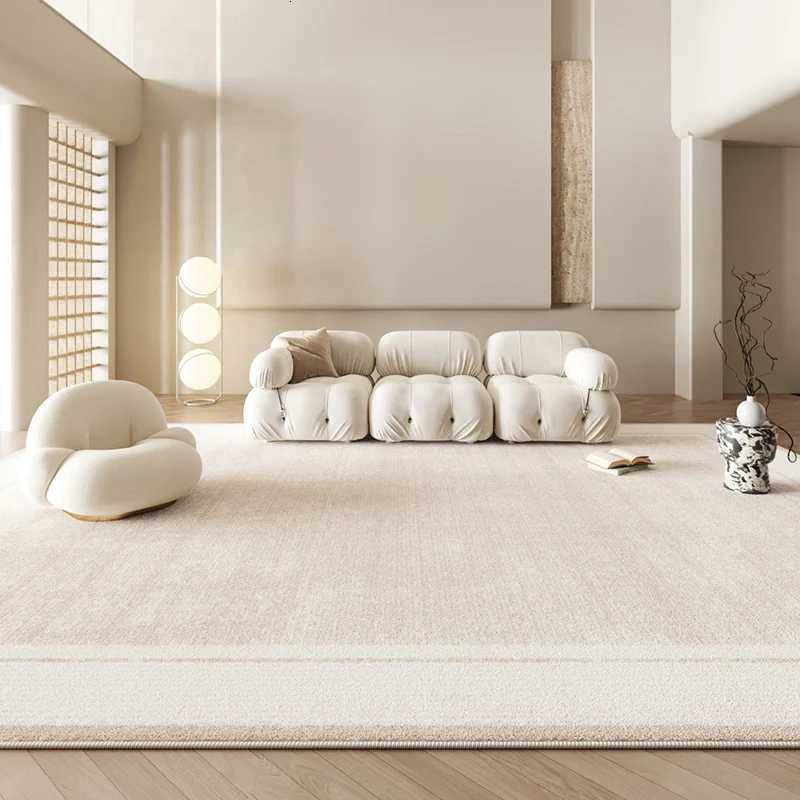 Japanese High End Cream Style Living Room Carpet Sofa Coffee Table Plain Fluffy Carpets Bedroom Bedside Minimst Non Slip Rug Y251110