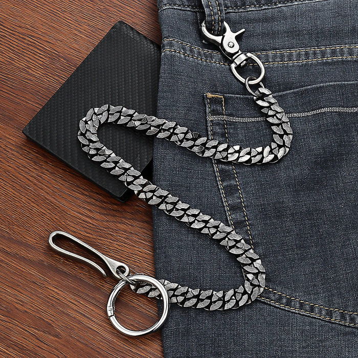 Metal keychain wallet belt chain mens waist jeans hiphop pants jewelry accessories 250410
