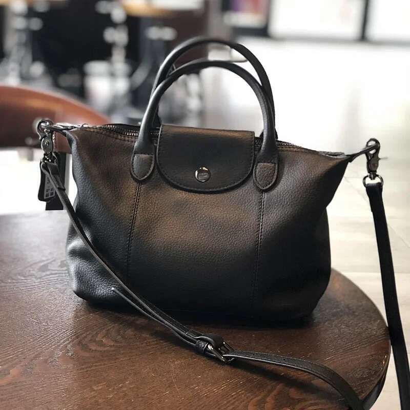 Genuine Leather Women New Retro Nature Soft Cowhide Handbag Versatile Composite Shoulder Bags