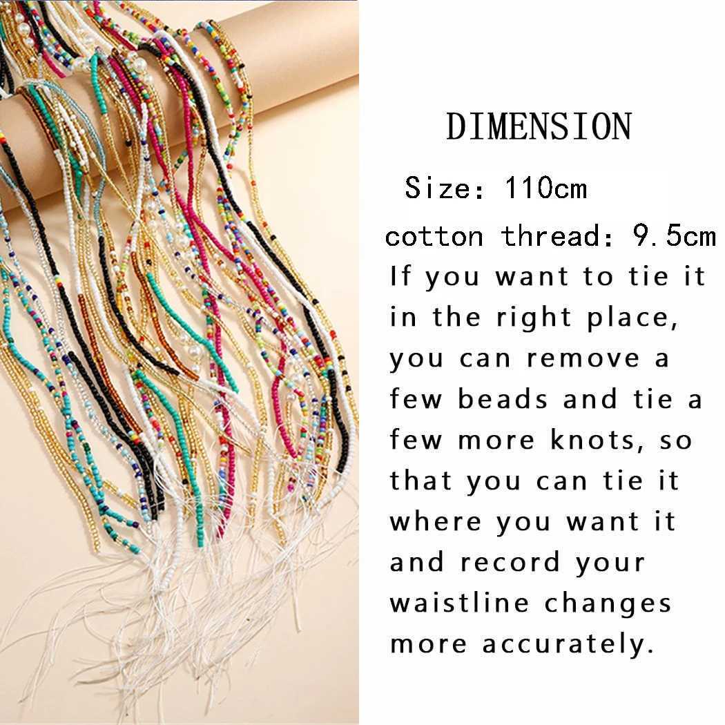Bohen Colored Beaded Waist Chain Used for Wen Plus Size African Non Stretching Tie Belly Chain Bikini Summer Body Jewelry X250410