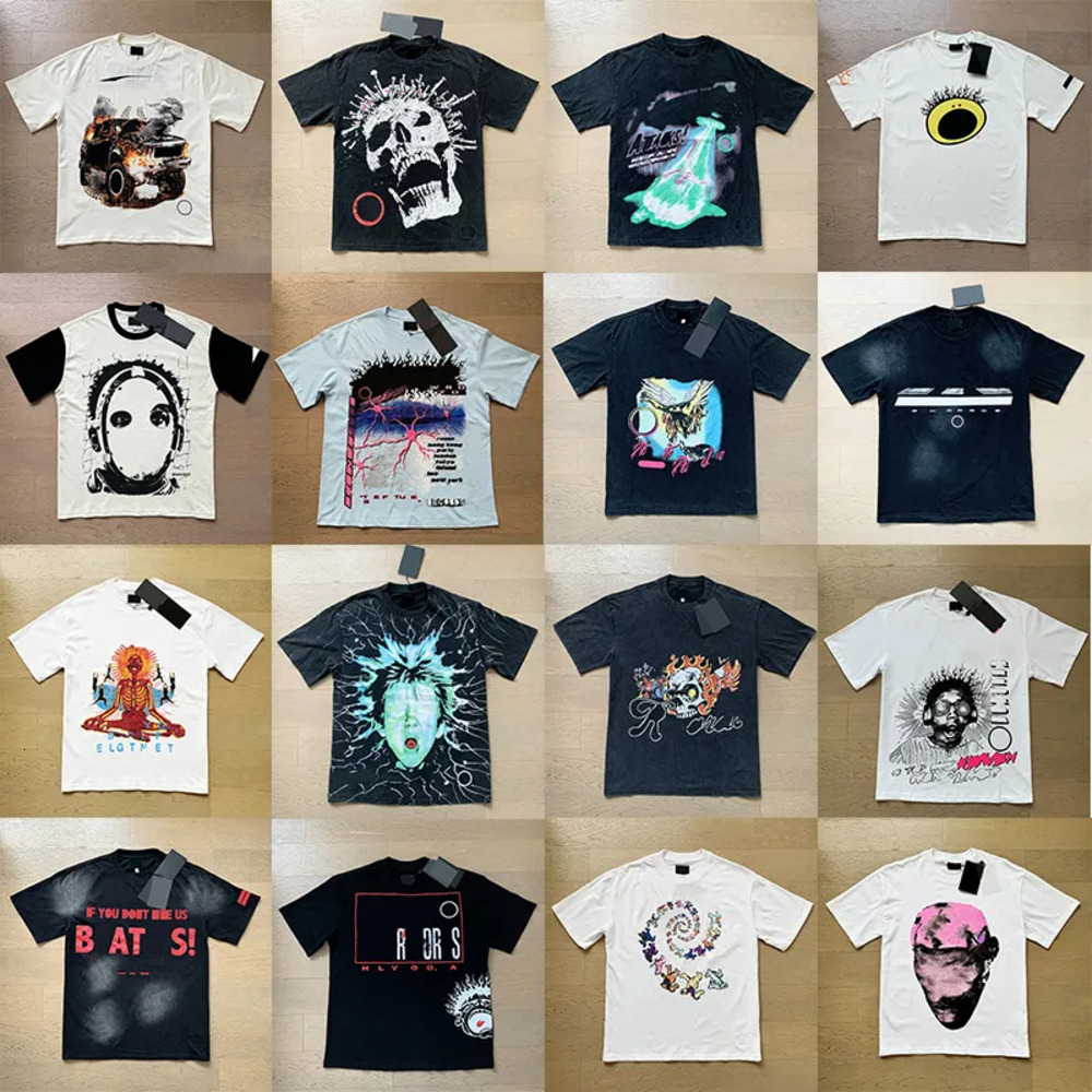 Helled Star Tshirt Summer Fashion Designers Hip Hop Raphic T Shirts Long Sleeve Tops Cotton Streetwear High Quality Helly Starlyshirt Vintage Washed Tees Tops 545