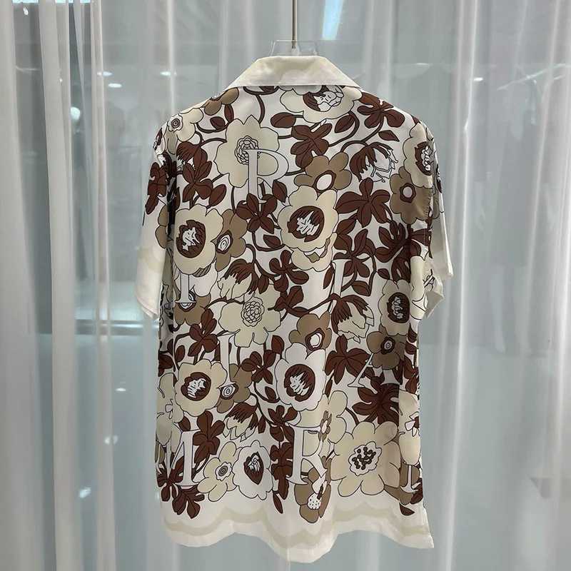 Luxury Flower Digital Printed Mens Summer Short sleeved Mens Designer Clothing Camisa Social Masculina X250410