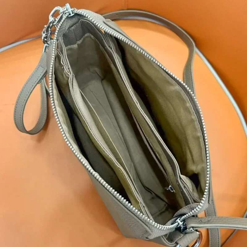 Premium Genuine Cowhide Leather Crossbody Shoulder Bag Spacious Square Design & Versatile Women's Everyday Tote