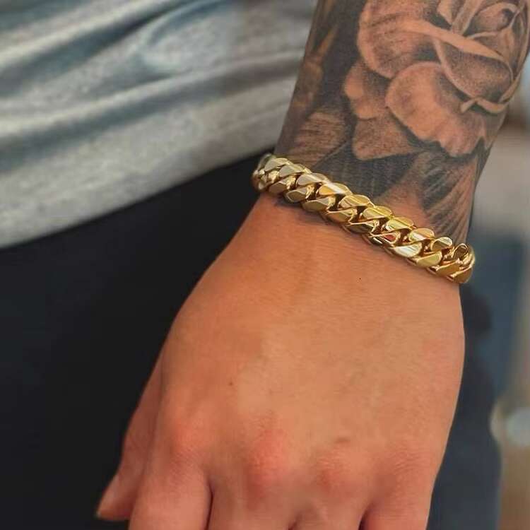 XG Factory Price Solid 925 Silver Miami Cuban Link Chain 18K Yellow Gold Plated Fine Jewelry Cuban Bracelet Necklace