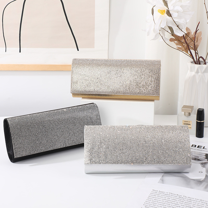 Explosive Flash Banquet Small Square Bag with Diamond Bride Party Banquet Bag Handheld Chain Crossbody Fashion Dress Bag240729