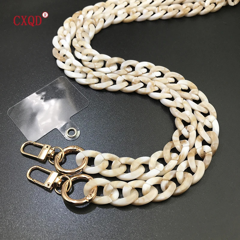 125cm Bevel Anti-lost Phone Lanyard Rope Neck Strap Colorful Portable Acrylic Cell Phone Chain Accessories Gifts Outdoor 250409