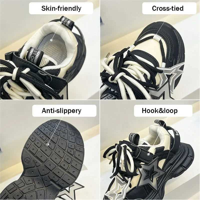 Star Shape Decos Slish Children Casual Sneaker Comfortable Non-slip Jogging Shoes Child Chunky Sneakers for Girls Kids H02019 W251110