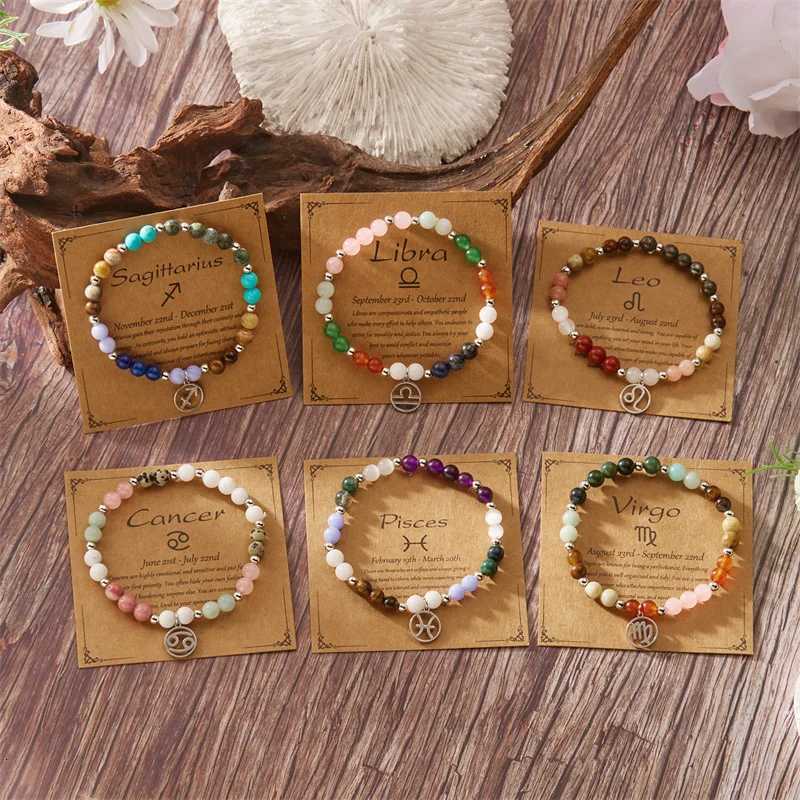 12 Zodiac Beaded Bracelet Aries Taurus Gemini Cancer Leo Virgo Libra Scorpio Aquarius Pisces Gifts Women Jewelry GiftT251110