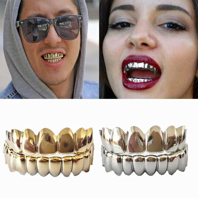 SowSmile Hiphop gold and silver genuine silicone gel stuck on the denture cover Teeth Grillz M250410