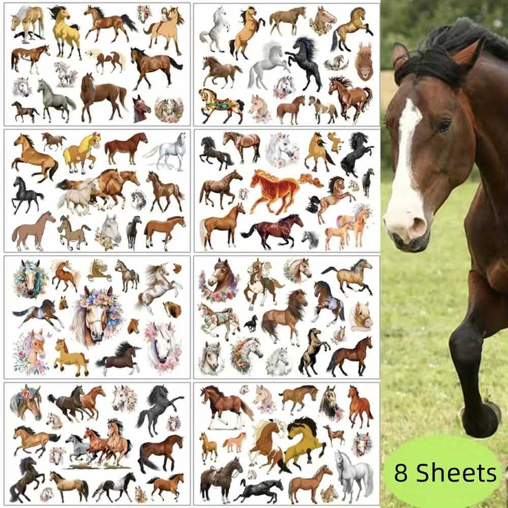 8 temporary horse tattoo stickers birthday themed party supplies decorated with tattoo gifts W250410