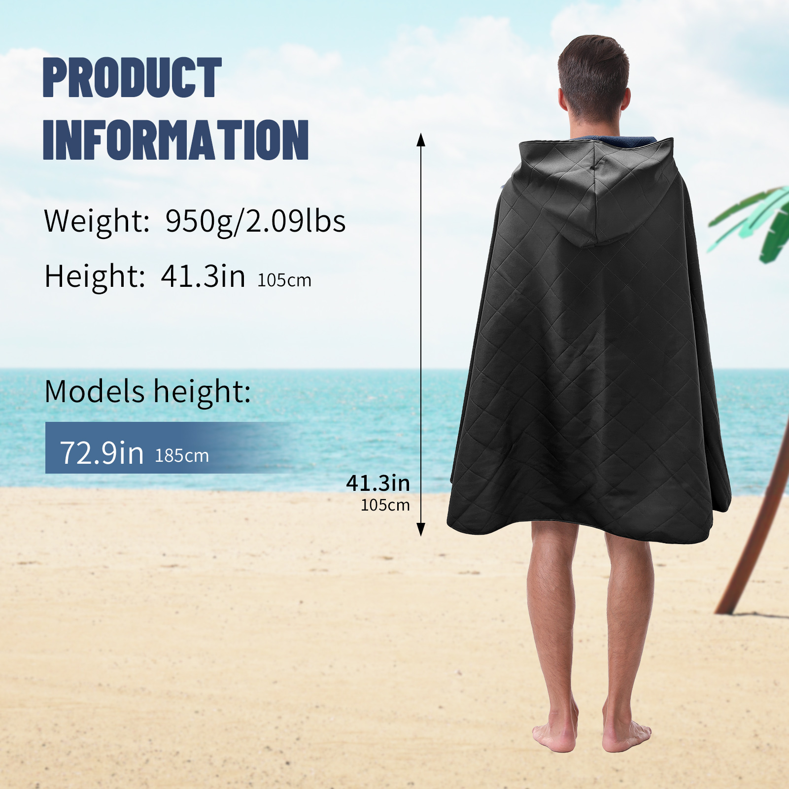 Mutao High Quality Waterproof & Warm Hooded Cloak Cape, Warm Hoodie Warm Changing Cover, Outdoor Hooded Cape for Camping, Hiking, Horsemanship