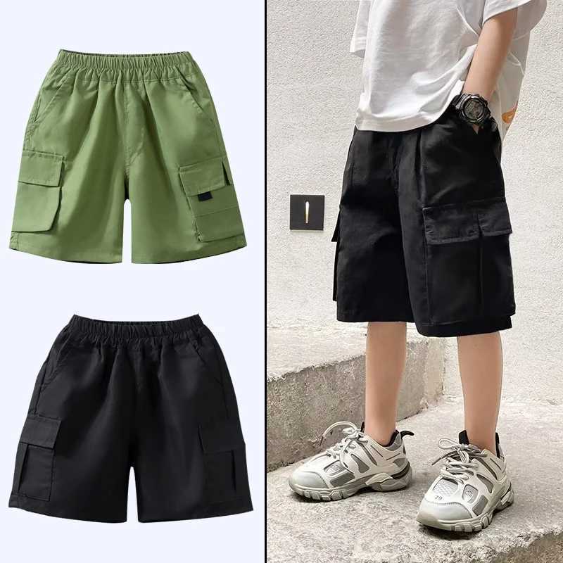 Boys summer casual and fashionable cargo shorts comfortable breathable loose sports shorts for teenagers spring and summer childrens casual shorts Z25