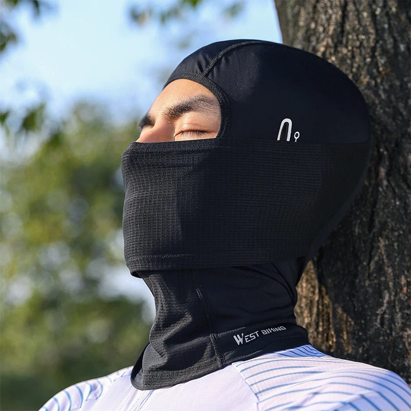 Western style bicycle summer bike Balaclava ice silk sun UV protection bike helmet face cover fishing and hiking sports hat 250408