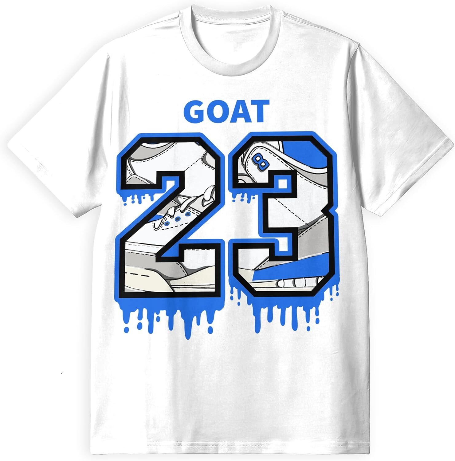 T shirt for Mens AJ 3 Lucky Shorts 3s Lucky Short Shirt, Number 23 Goat, Shirts Match Sneakers 2D Sneaker Graphic Tee Casual Tops Clothes Short sleeve