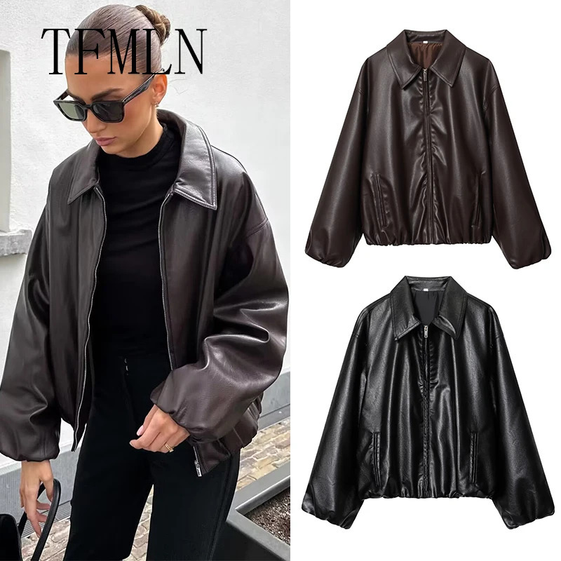 TFMLN Autumn Style Women Leather Pilot Jacket Female Arrival Casual Outerwear for Ladies Coat 251110