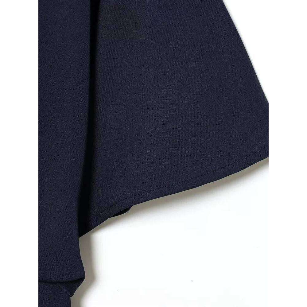 European And American Style Autumn New Fashion Trend Women's Clothing All-Match Drop Shoulder Sleeve Pleated Midi Dress