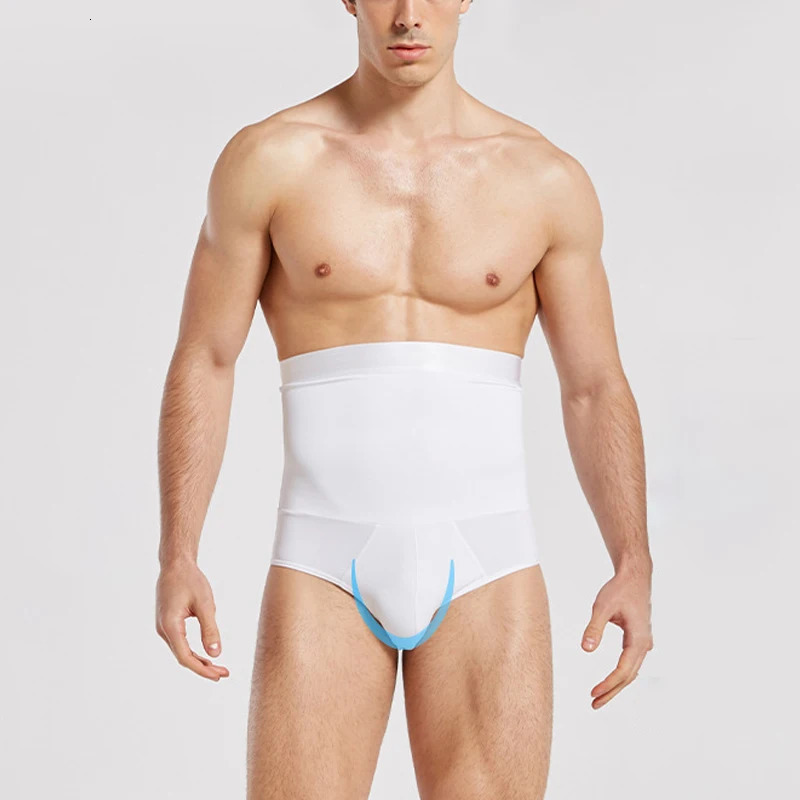 1pcs Men High Waist Shapewear Pants Tummy Control Shorts Body Shaper Compression Trainer Belly Tummy Slimming Boxer Underwear 250409