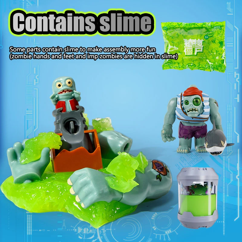 Plants vs Zombies Giant Zombie Assembly Toy Blind Box Arena Battle Experimental Bench Christmas Giant Zombie Kid Educational Toy