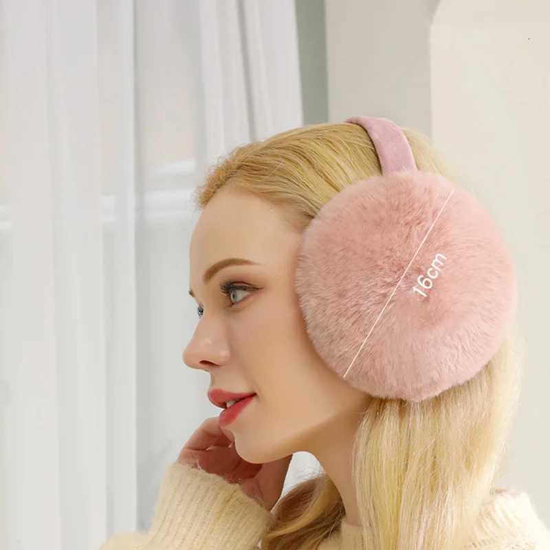 1PC Winter Solid Color Plush Ear Warmer Women Thickened Warm Earmuff Ear Cover Outdoor Cold Protection Ear-Muffs Folding Earflap W251110