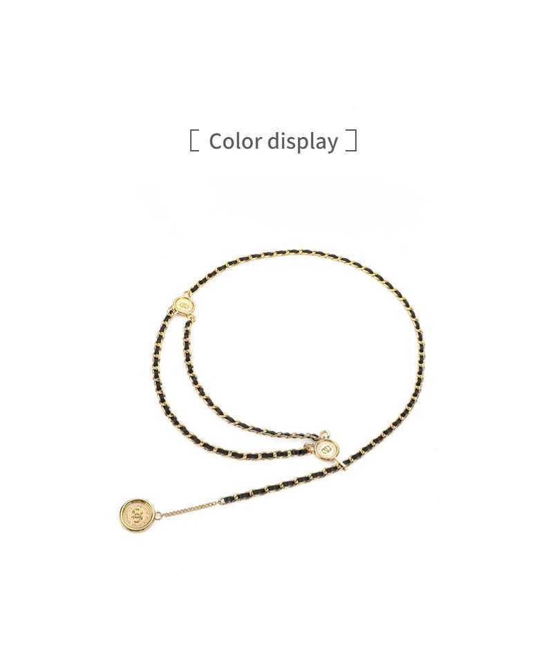 Fashionable and luxurious style belt dress pants accessories gold belt chain X250410
