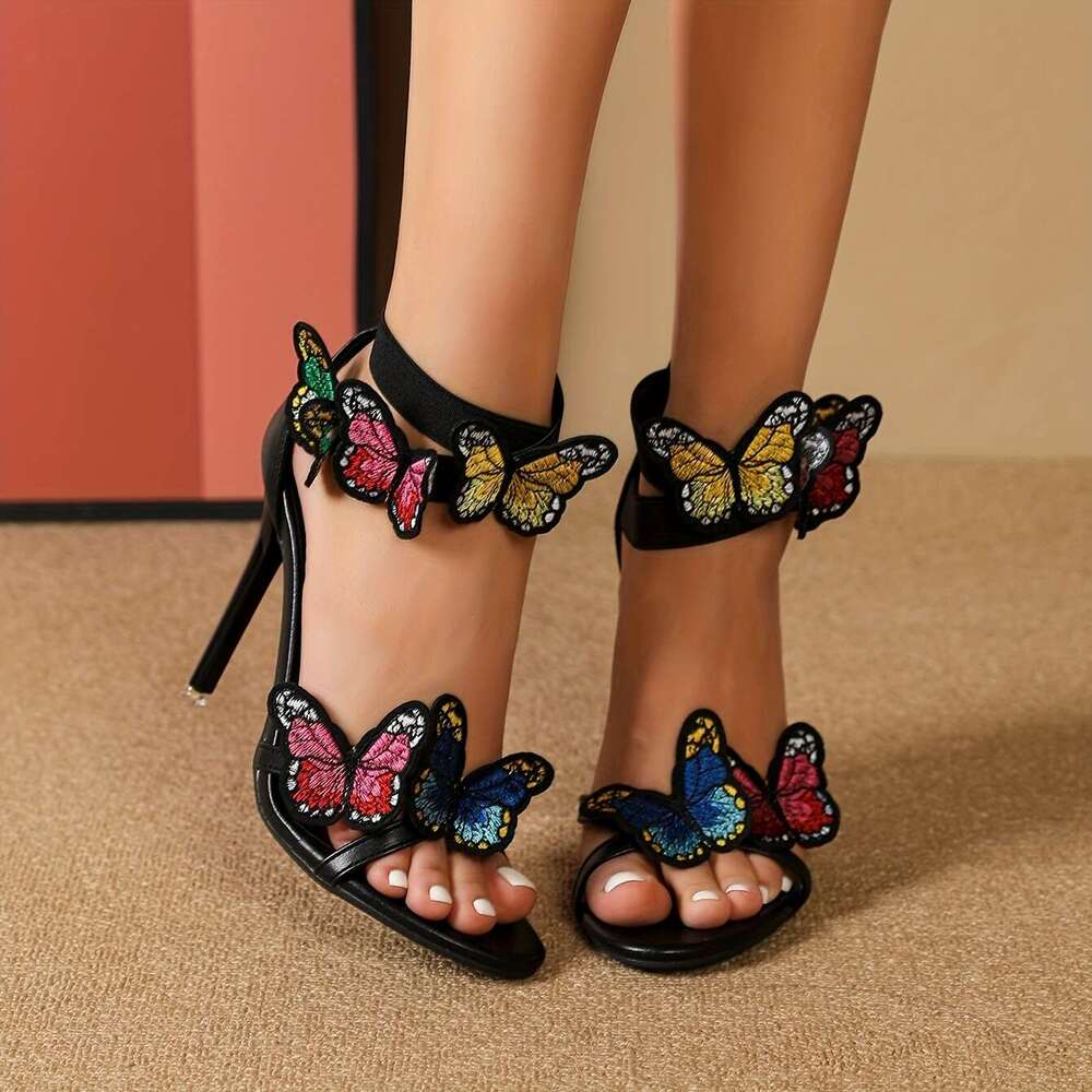 Women's Elegant Slip-On Open-Toe Party Shoes With Bow Accent, Ultra-High Stiletto Heels, Synthetic Cover Event Footwear For Weddings, Galas, Even