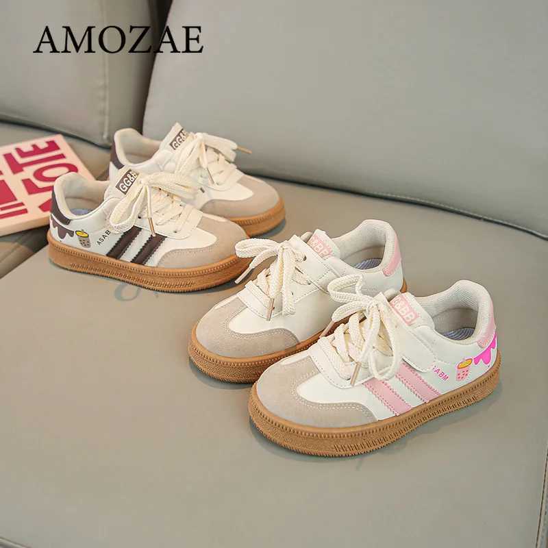 Childrens Skate Shoes Girls White Sneakers 2024 Spring New Fashion Boys Canvas Shoes Kids Sports Shoes Unisex Casual SneakersT251110
