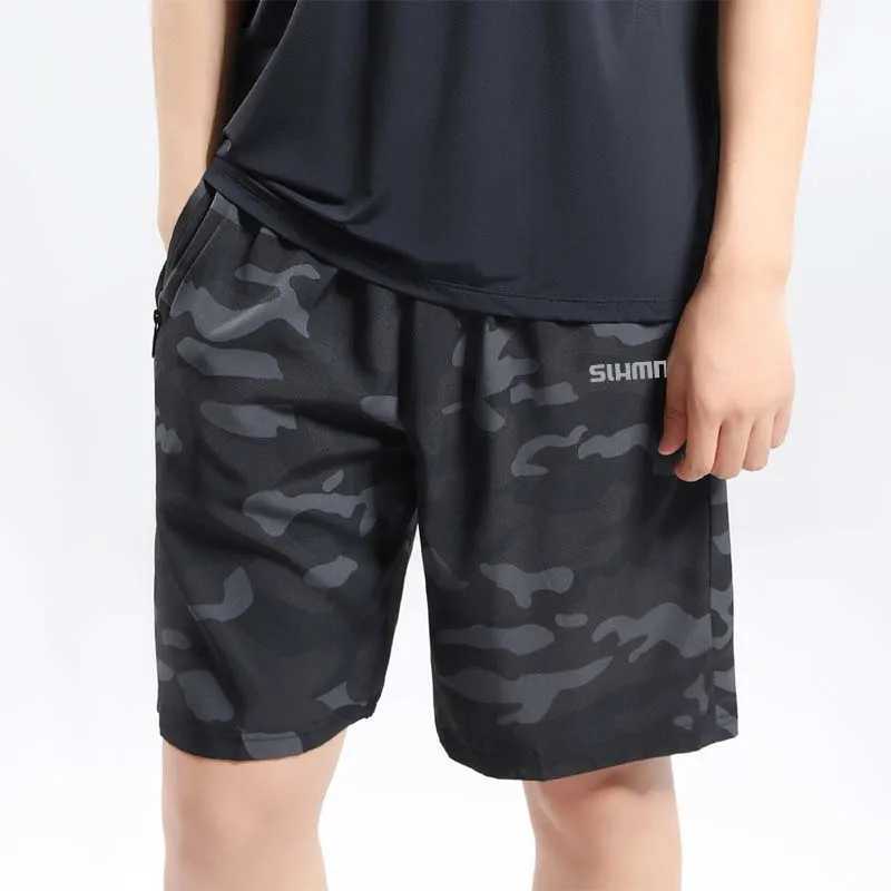 Summer 2025 mens outdoor sports running quick drying shorts cycling fitness casual one-fifth pants fishing pants X250410