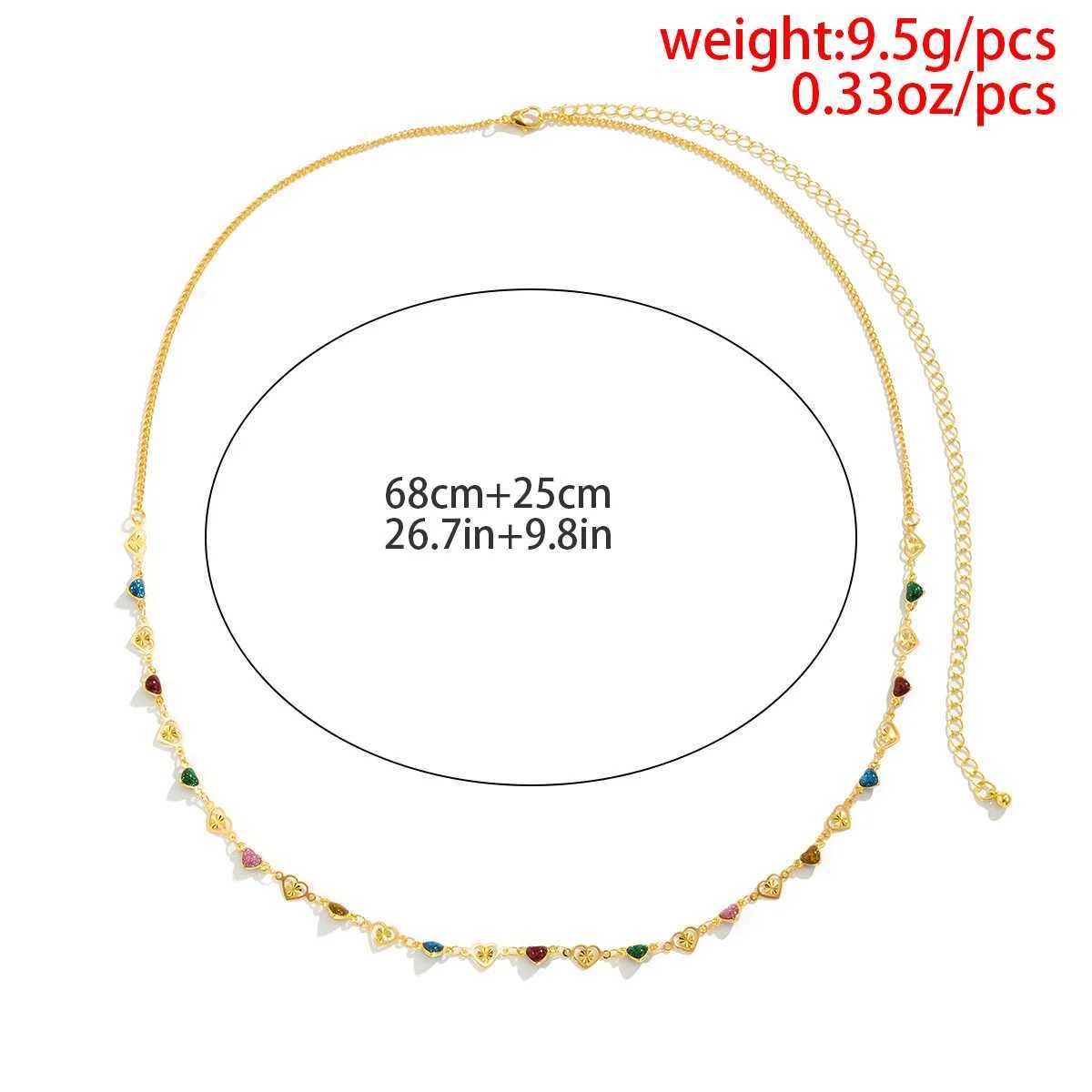 IngeSight. Z Sexy Colored Copper Belly Chain Waist Chain Love Flower tassel Rhinestone Crystal Style Jewelry X250410