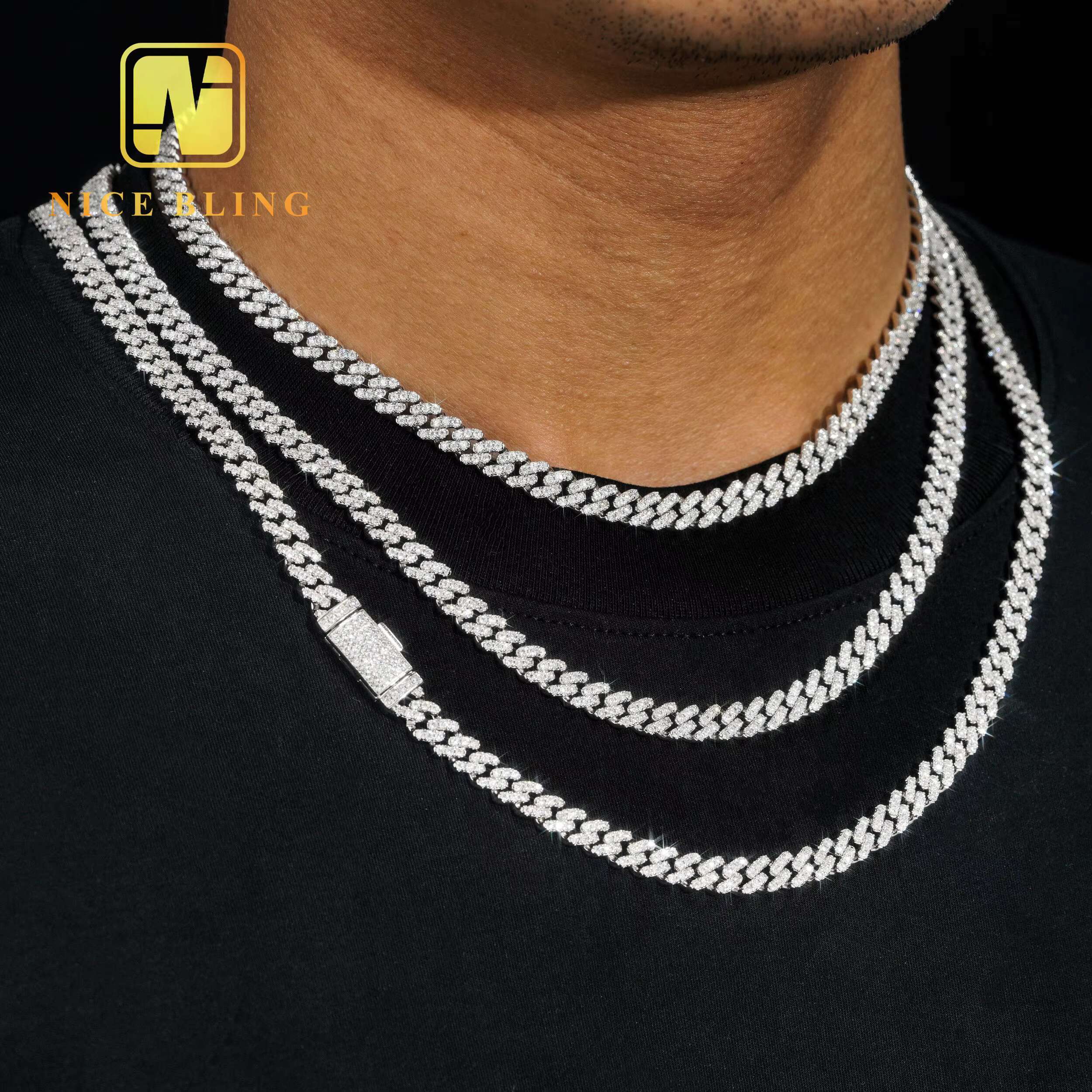 Jewelry Pass Tester Men and Women 6MM Pure Sier Hip Hop Cuban Chain