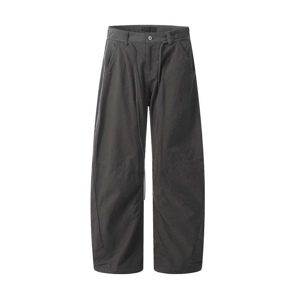 Patchwork Casual Mens Summer High Street Loose Wide Leg Scimitar Pants Men Trousers