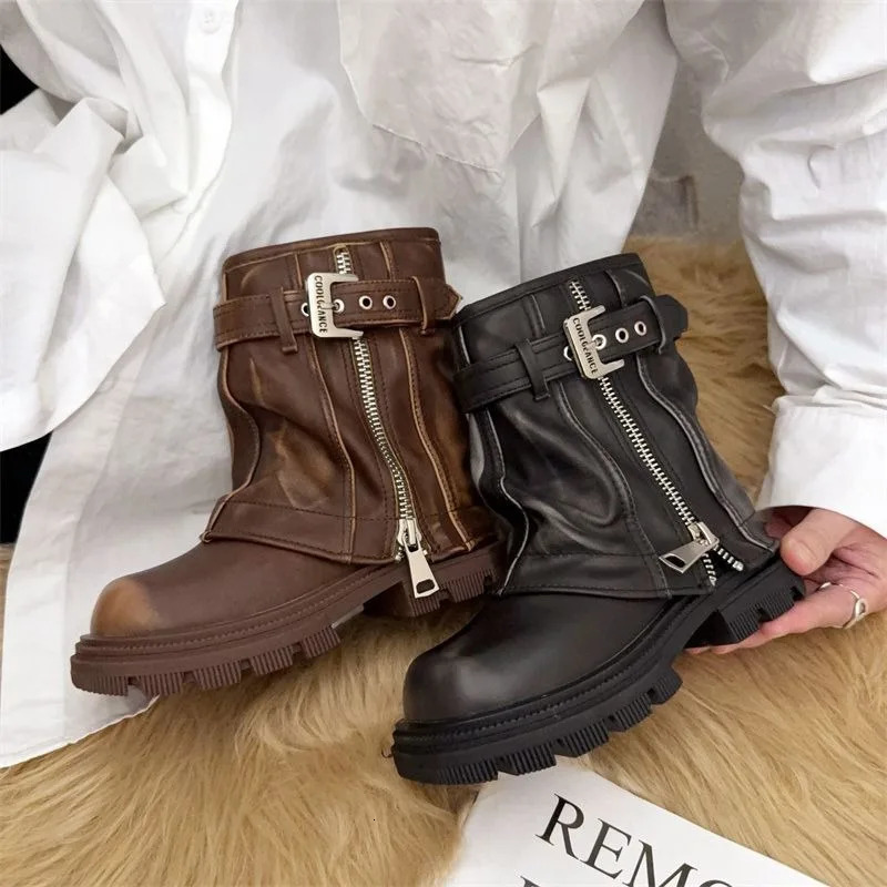 Girls Splicing Short Boots Autumn and Winter Childrens Retro Girls Knight Boots Girls Zipper Fashion Trendy Boots 251104