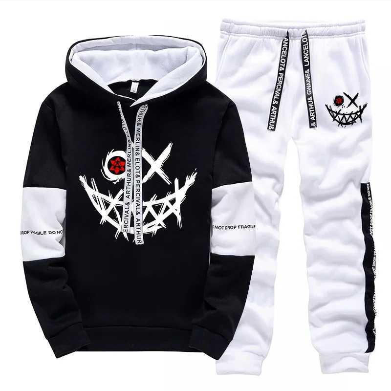 Hot Sales Mens Tracksuit Printed Single Piece Sweatshirts Sweatpants Casual Hoodie Pants Outdoors Mens Clothing Funny Streetwear W251110