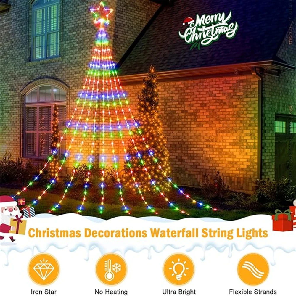 LED Outdoor Christmas Tree Decorations Lights USB 23M Waterproof Fairy String Lights 8 Modes Indoor Yard Wedding Party Lighting 251110