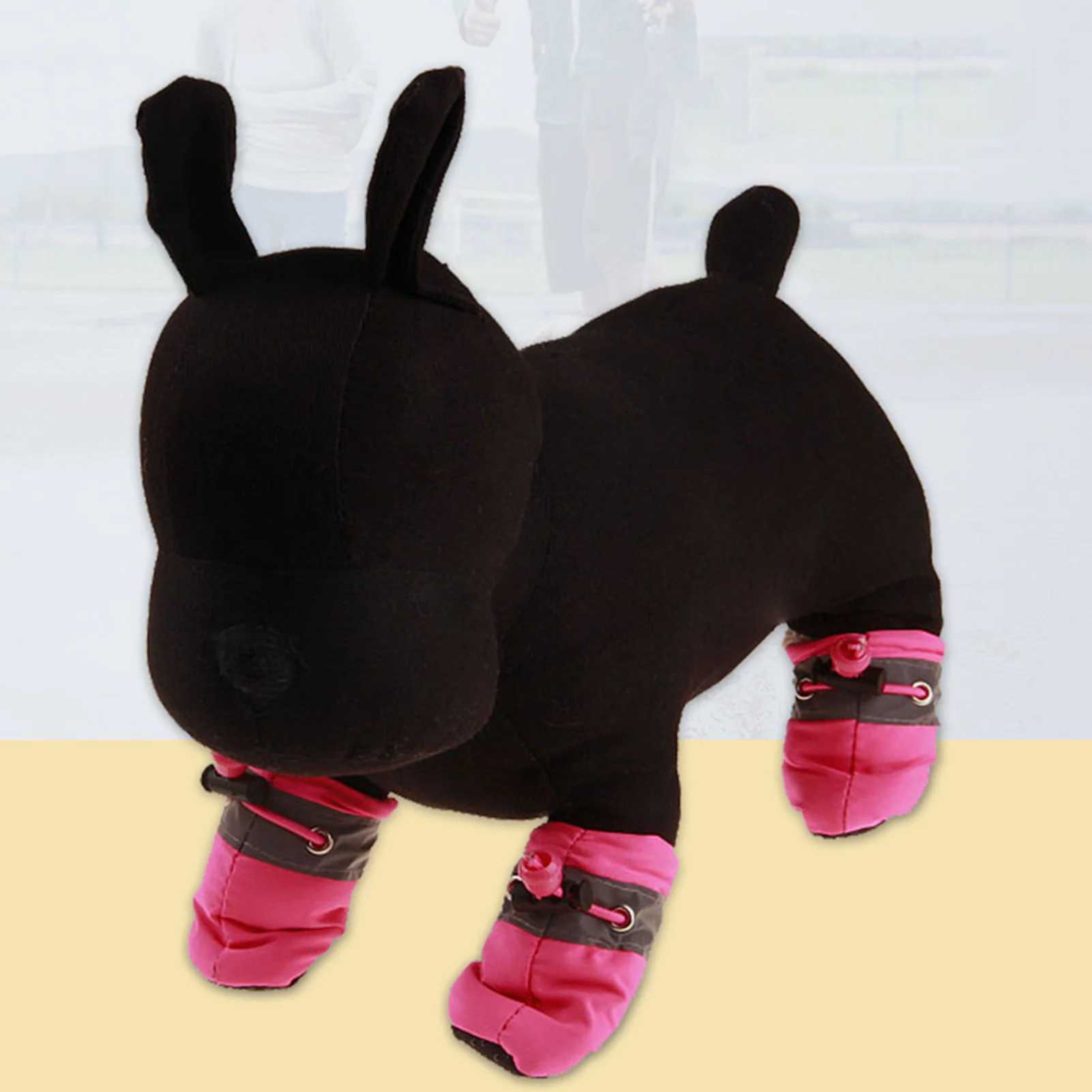 4 pieces of winter dog cotton soft shoes anti slip shoes reflective dog and puppy shoes Pomeranian Teddy Bixiong soft soled pet boots T2504010
