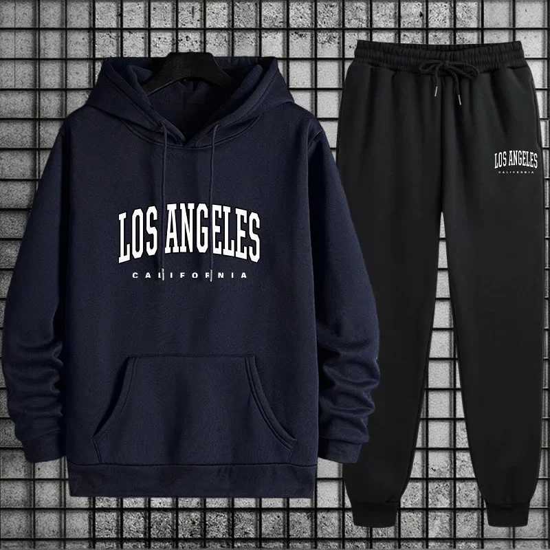 2025 Casual Tracksuit Hoodie Sweatpants Mens Sportswear Autumn Training Sports Set Male Urban Fashion Warm Sweatshirt Outfit W251110