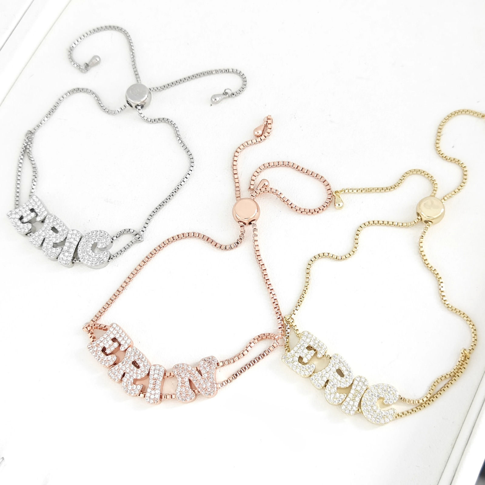 Lateefah sliding bead bracelet sliding English letters A-Z DIY personalized bracelet 250408