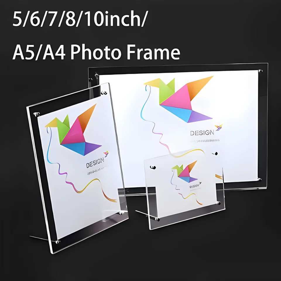 1pcsTransparent Photo Acrylic Photocard Holder Picture Frame Kpop Album Poster Tag Display Stand Desktop Ornament L251110 H260306