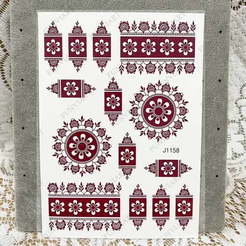 Waterproof Nail Art Sticker for Childrens Temporary Tattoo Small Size Mehndi Fake Tattoo Hand drawn Girl Body Art Brown Nail Art W250410