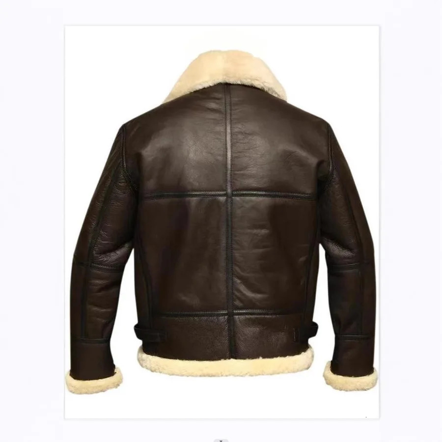 High Quality Leather Jackets Mens Retro True Brown Motorcycle Jacket Man Fur Integrated Leather Jacket Resist the Wind Coats 251105
