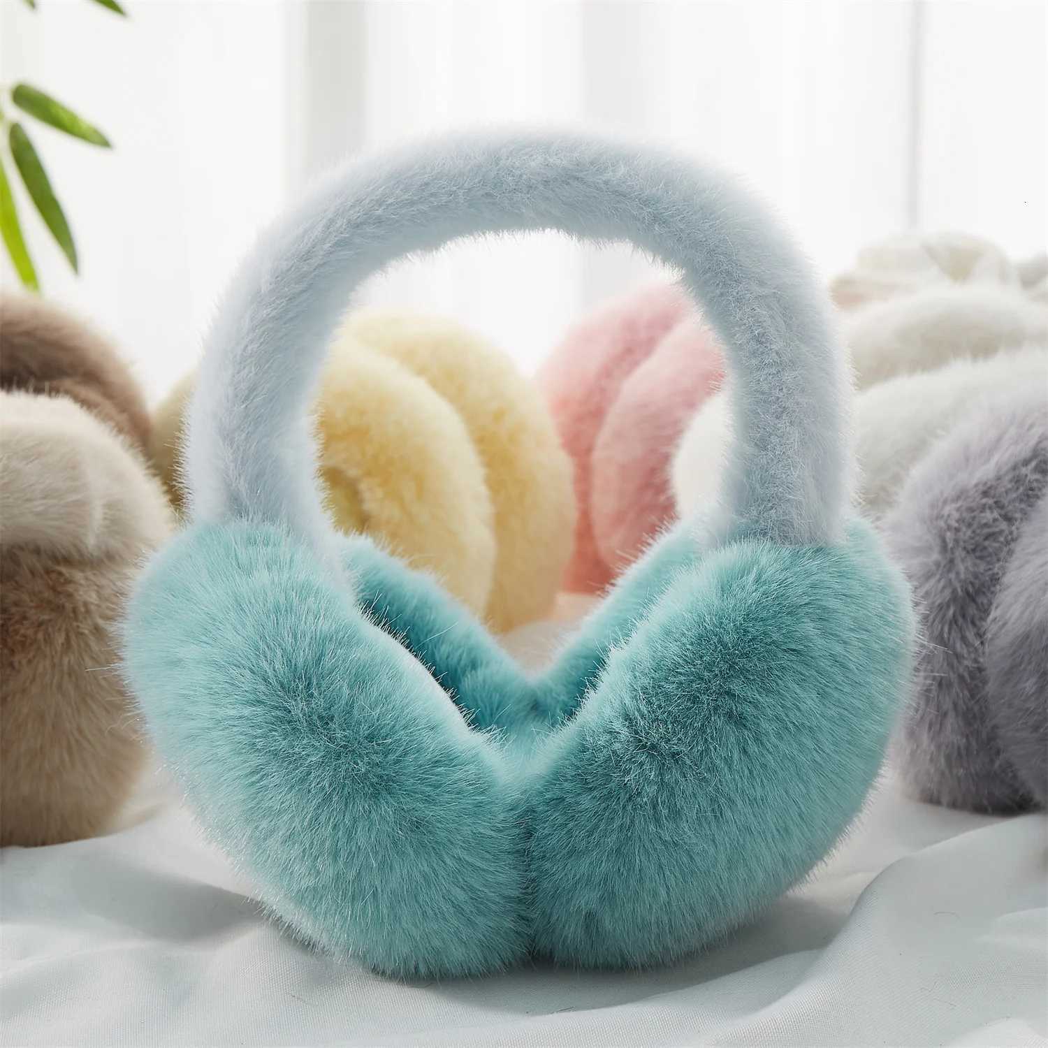 New Design Sky Blue Soft Earmuff Popular Man Woman Winter Outdoor Ski Accessories Ear Muff Rabbit Fur Eardrum Christmas Gift W251110